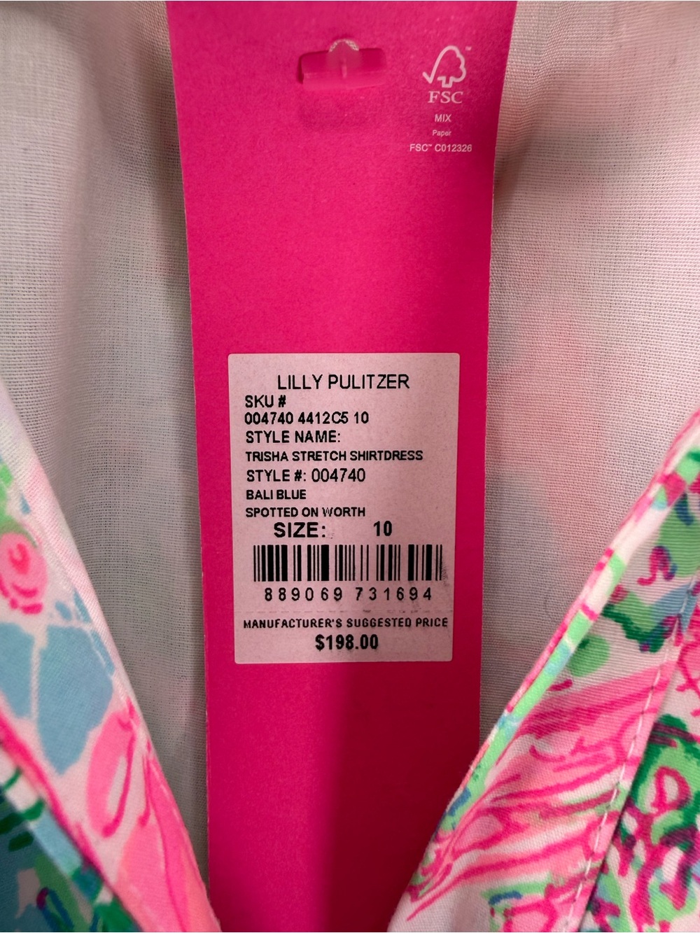 Lilly Pulitzer Trisha Stretch Shirtdress Spotted on Worth Size 10 NWT - Picture 5 of 9